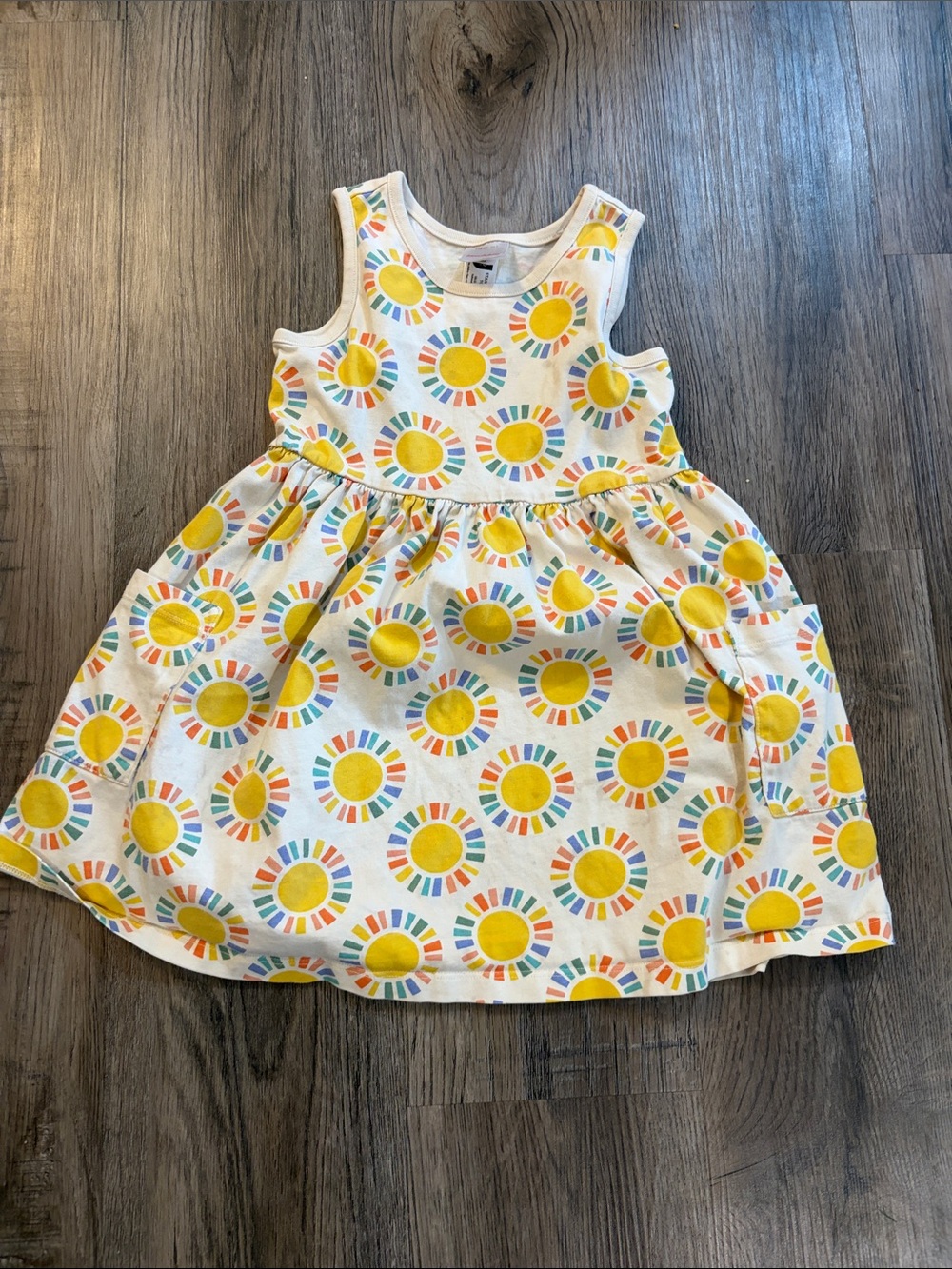 Hanna Andersson Yellow Sunburst Cotton Sleeveless Dress